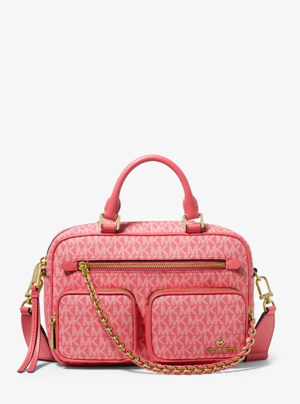 Damske Crossbody Kabelka Michael Kors Elliot Medium Logo Svetlo Červené - Kabelky Michael Kors Vypredaj | JOSTL-4951